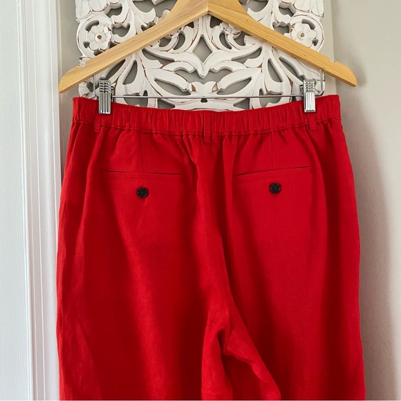 J. Crew Linen Wide Leg Women's Trouser Pants Holidays M Preppy Business Casual - Picture 7 of 13